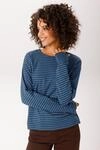 Langarmshirt ANISTON CASUAL, Damen, Gr. 36, blau (blau, braun, geringelt),...
