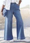 Buffalo Schlupfhose mit Kontrastn&auml;hten, modische Jeans, weites Bein blau 42