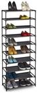 relaxdays Schuhst&auml;nder Schuhregal Stecksystem 10 Ebenen, schwarz