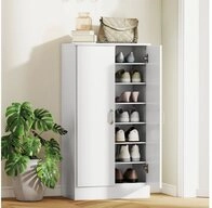 OKWISH Schuhschrank 55x108x35 cm mit verstellbaren Regalen in Wei&szlig; (Packung,...
