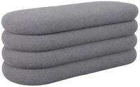 relaxdays Truhenbank Sitzbank aus Teddystoff (1-St), grau
