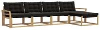 vidaXL Gartenlounge-Set Outdoor-Sofagarnitur 5 stk. Wei&szlig; und Schwarz, (5-tlg)