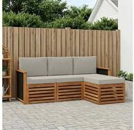 vidaXL Gartenlounge-Set vidaXL Outdoor-Sofagarnitur 4 stk. Nat&uuml;rlich und...