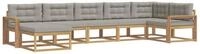 vidaXL Gartenlounge-Set Outdoor-Sofagarnitur 7 stk. Wei&szlig; und Hellgrau, (7-tlg)