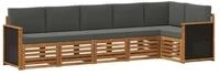 vidaXL Gartenlounge-Set Outdoor-Sofagarnitur 5 stk. Natur und Anthrazit, (5-tlg)