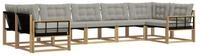 vidaXL Gartenlounge-Set Outdoor-Sofagarnitur 7 stk. Wei&szlig; und Hellgrau, (7-tlg)