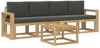 vidaXL Gartenlounge-Set Outdoor-Sofagarnitur 5 stk. Wei&szlig; und Anthrazit, (5-tlg)