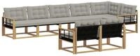 vidaXL Gartenlounge-Set Outdoor-Sofagarnitur 8 stk. Wei&szlig; und Hellgrau, (8-tlg)