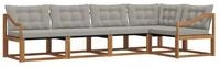 vidaXL Gartenlounge-Set Outdoor-Sofagarnitur 5 stk. Nat&uuml;rlich und Hellgrau,...