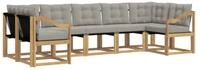 vidaXL Gartenlounge-Set Outdoor-Sofagarnitur 7 stk. Wei&szlig; und Hellgrau, (7-tlg)