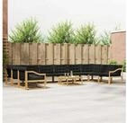vidaXL Gartenlounge-Set vidaXL Outdoor-Sofagarnitur 11 stk. Wei&szlig; und Schwarz