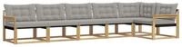 vidaXL Gartenlounge-Set Outdoor-Sofagarnitur 6 stk. Wei&szlig; und Hellgrau, (6-tlg)
