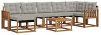 vidaXL Gartenlounge-Set Outdoor-Sofagarnitur 8 stk. Nat&uuml;rlich und Hellgrau,...