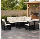 vidaXL Gartenlounge-Set vidaXL Gartensofa-set 9 stk. Schwarz und Cremewei&szlig;