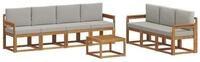 vidaXL Gartenlounge-Set Outdoor-Sofagarnitur 8 stk. Nat&uuml;rlich und Hellgrau,...