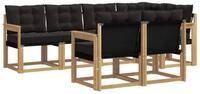 vidaXL Gartenlounge-Set Outdoor-Sofagarnitur 7 stk. Wei&szlig; und Schwarz, (7-tlg)