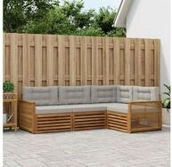 vidaXL Gartenlounge-Set vidaXL Outdoor-Sofagarnitur 4 stk. Nat&uuml;rlich und...