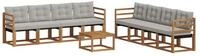 vidaXL Gartenlounge-Set Outdoor-Sofagarnitur 9 stk. Nat&uuml;rlich und Hellgrau,...