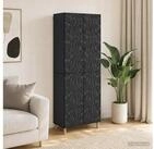 vidaXL Gartenlounge-Set vidaXL Schrankset 2 stk. Schwarz Holzwerkstoff