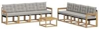 vidaXL Gartenlounge-Set Outdoor-Sofagarnitur 9 stk. Wei&szlig; und Hellgrau, (9-tlg)
