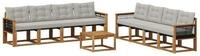 vidaXL Gartenlounge-Set Outdoor-Sofagarnitur 9 stk. Nat&uuml;rlich und Hellgrau,...