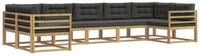 vidaXL Gartenlounge-Set Outdoor-Sofagarnitur 7 stk. Wei&szlig; und Anthrazit, (7-tlg)