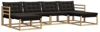vidaXL Gartenlounge-Set Outdoor-Sofagarnitur 6 stk. Wei&szlig; und Schwarz, (6-tlg)