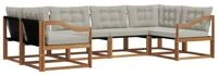 vidaXL Gartenlounge-Set Outdoor-Sofagarnitur 6 stk. Nat&uuml;rlich und Hellgrau,...