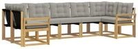 vidaXL Gartenlounge-Set Outdoor-Sofagarnitur 7 stk. Wei&szlig; und Hellgrau, (7-tlg)