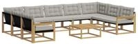 vidaXL Gartenlounge-Set Outdoor-Sofagarnitur 10 stk. Wei&szlig; und Hellgrau,...