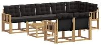 vidaXL Gartenlounge-Set Outdoor-Sofagarnitur 9 stk. Wei&szlig; und Schwarz, (9-tlg)