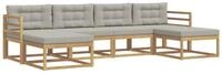 vidaXL Gartenlounge-Set Outdoor-Sofagarnitur 6 stk. Wei&szlig; und Hellgrau, (6-tlg)