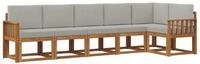 vidaXL Gartenlounge-Set Outdoor-Sofagarnitur 6 stk. Nat&uuml;rlich und Hellgrau,...