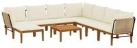 vidaXL Sofaelement 9 stk. Massives nholz & Seil Natur (9 St)