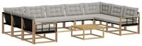 vidaXL Gartenlounge-Set Outdoor-Sofagarnitur 10 stk. Wei&szlig; und Hellgrau,...