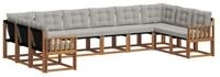 vidaXL Gartenlounge-Set Outdoor-Sofagarnitur 10 stk. Nat&uuml;rlich und Hellgrau,