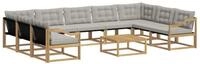 vidaXL Gartenlounge-Set Outdoor-Sofagarnitur 10 stk. Wei&szlig; und Hellgrau,...