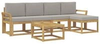 vidaXL Gartenlounge-Set Outdoor-Sofagarnitur 6 stk. Wei&szlig; und Hellgrau...