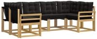 vidaXL Gartenlounge-Set Outdoor-Sofagarnitur 6 stk. Wei&szlig; und Schwarz, (6-tlg)