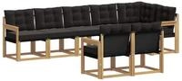 vidaXL Gartenlounge-Set Outdoor-Sofagarnitur 8 stk. Wei&szlig; und Schwarz, (8-tlg)