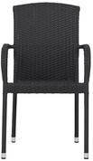 Schou Gartenstuhl Anita Gartenstuhl Polyrattan stapelbar schwarz.