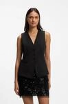 Anzugweste BOSS ORANGE "Javesta Premium Damenmode", Damen, Gr. 46, schwarz (schwarz