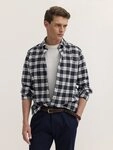 bugatti Langarmhemd Modern Fit Modern Fit Karo Herringbone Button-Down
