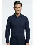 HUGO Businesshemd Kenno Easy Care Stretch-Jersey Kentkragen, Slim Fit blau 42