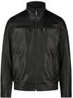 Lederjacke BUGATTI "BUMATTEO", Herren, Gr. 48, schwarz, Obermaterial: 100% Lammleder