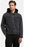 khujo Jeansjacke Jokin Herren Denim-Jacke mit Sweat-Kapuze schwarz S (48)