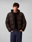 Calvin Klein Jeans Steppjacke LS NYLON AOP DOWN PUFFER JKT Regular fit mit Stehkragen