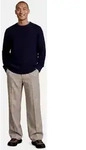 Zero Strickpullover Herren mit Rundhalsausschnitt Plain/ ohne Details blau M