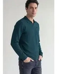 STREET ONE MEN Poloshirt mit Strickmuster blau S (48)