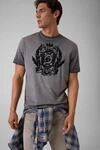 T-Shirt GUESS, Herren, Gr. S, grau (ash coal multi), Single Jersey, Obermaterial: